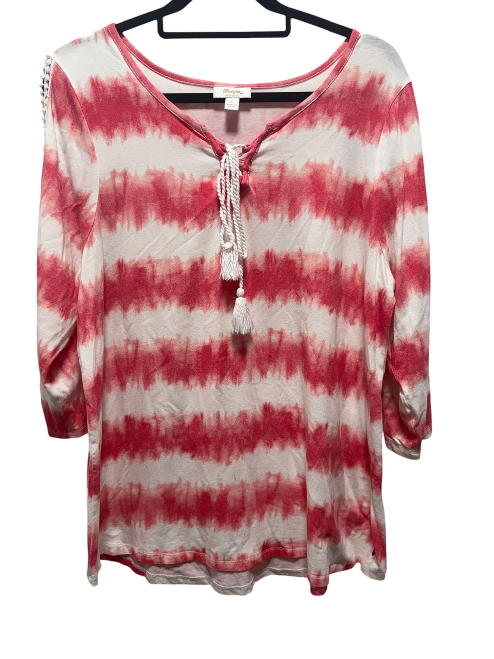 Wrangler Red and White Tie-Dye Tunic Top - Picture 1 of 3